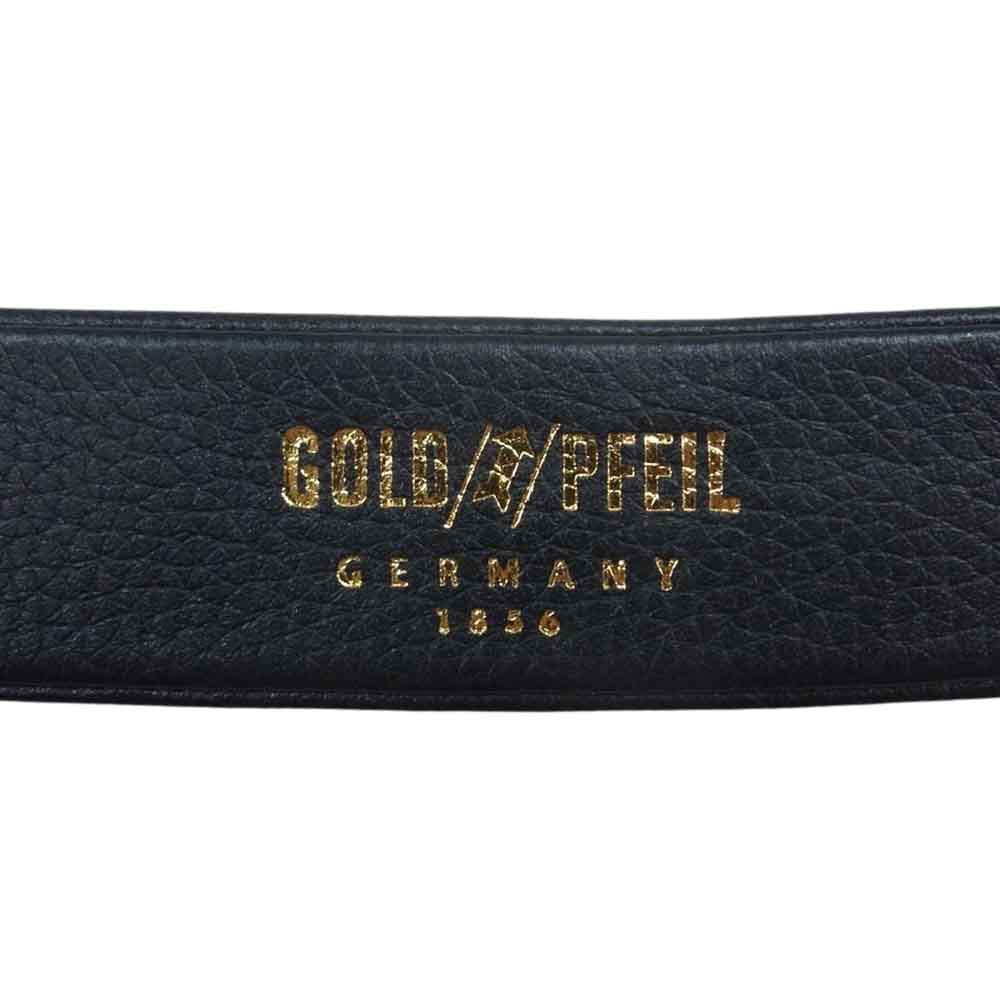 ゴールドファイル レザー ベルト ブラック系【中古】