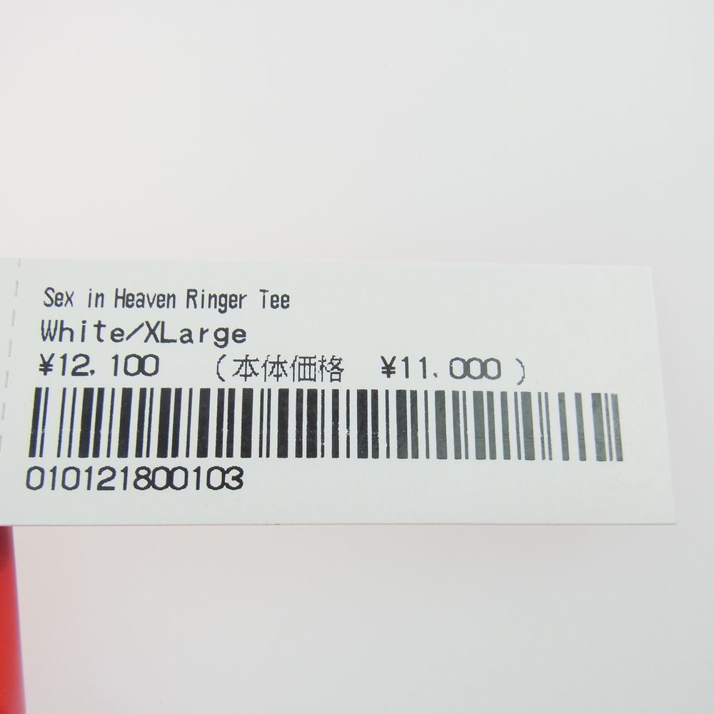 Supreme シュプリーム 23SS Sex In Heaven Ringer TEE セックス イン ヘブン リンガー 半袖 Tシャツ ホワイト系 XL【極上美品】【中古】
