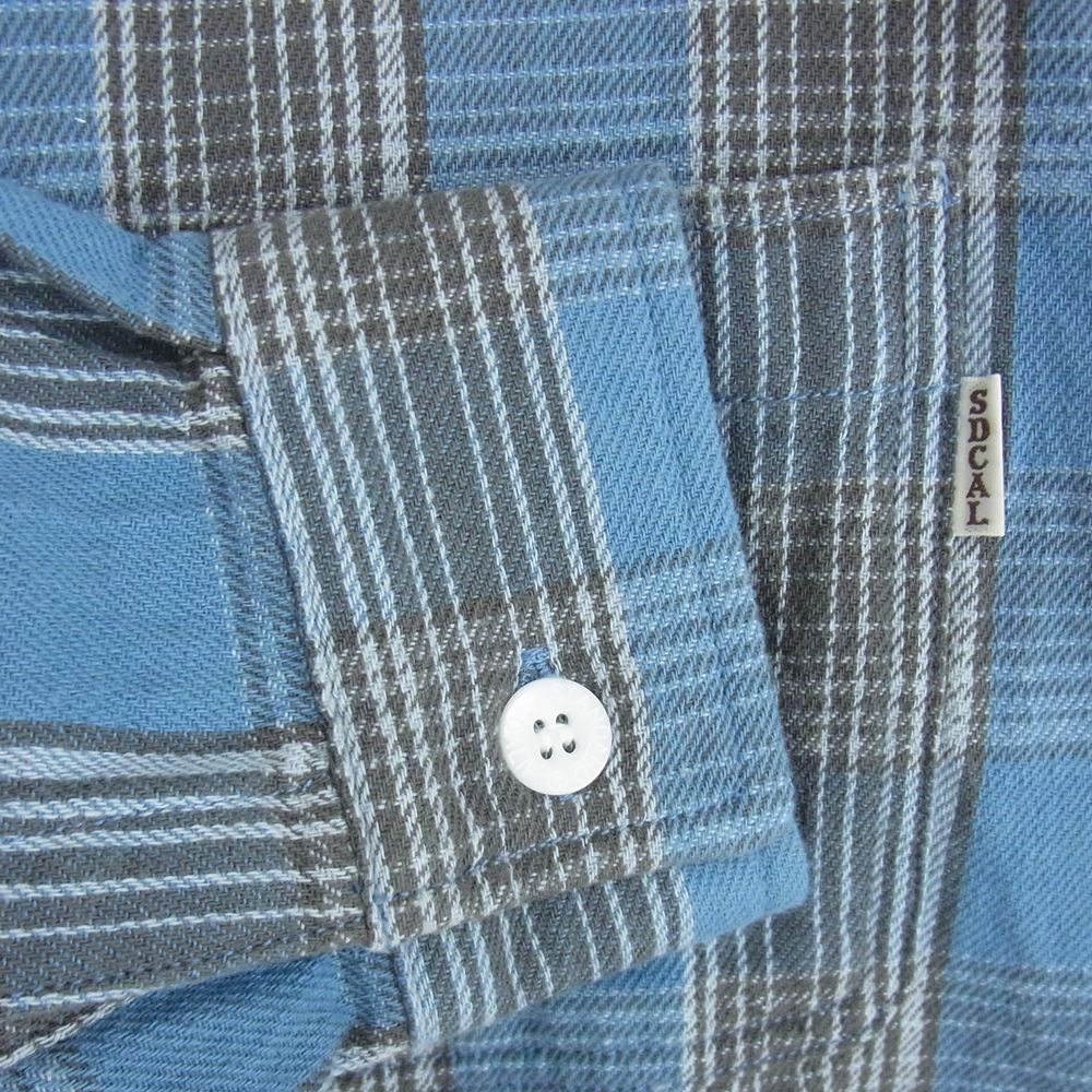 STANDARD CALIFORNIA スタンダードカリフォルニア FLANNEL CHECK SHIRT BLUE フランネル チェックシャツ ブルー系 S【極上美品】【中古】