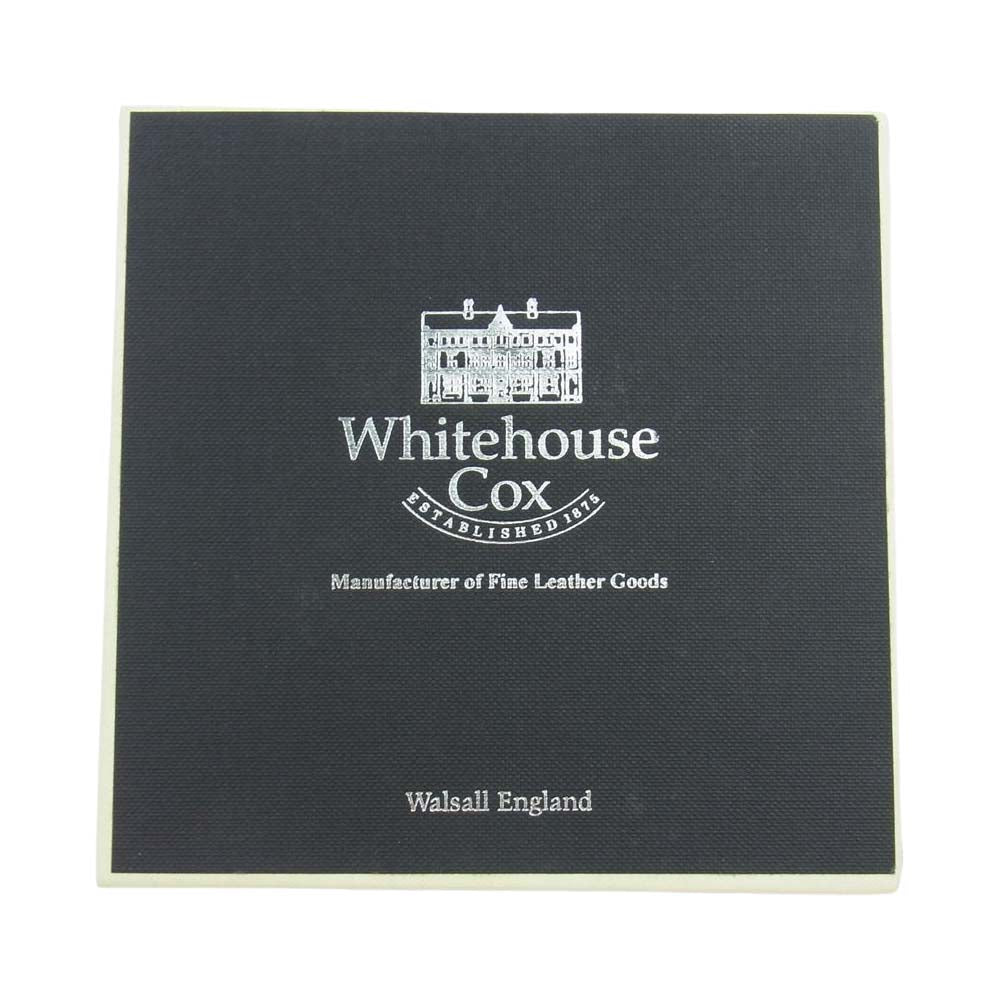 WHITE HOUSE COX ホワイトハウスコックス S2378 英国製 INDIVIDUAL COLLECTION カーフレザー ハーフベジタブルタンニング 二つ折り財布 コンパクトウォレット ブラック系 グリーン系【中古】
