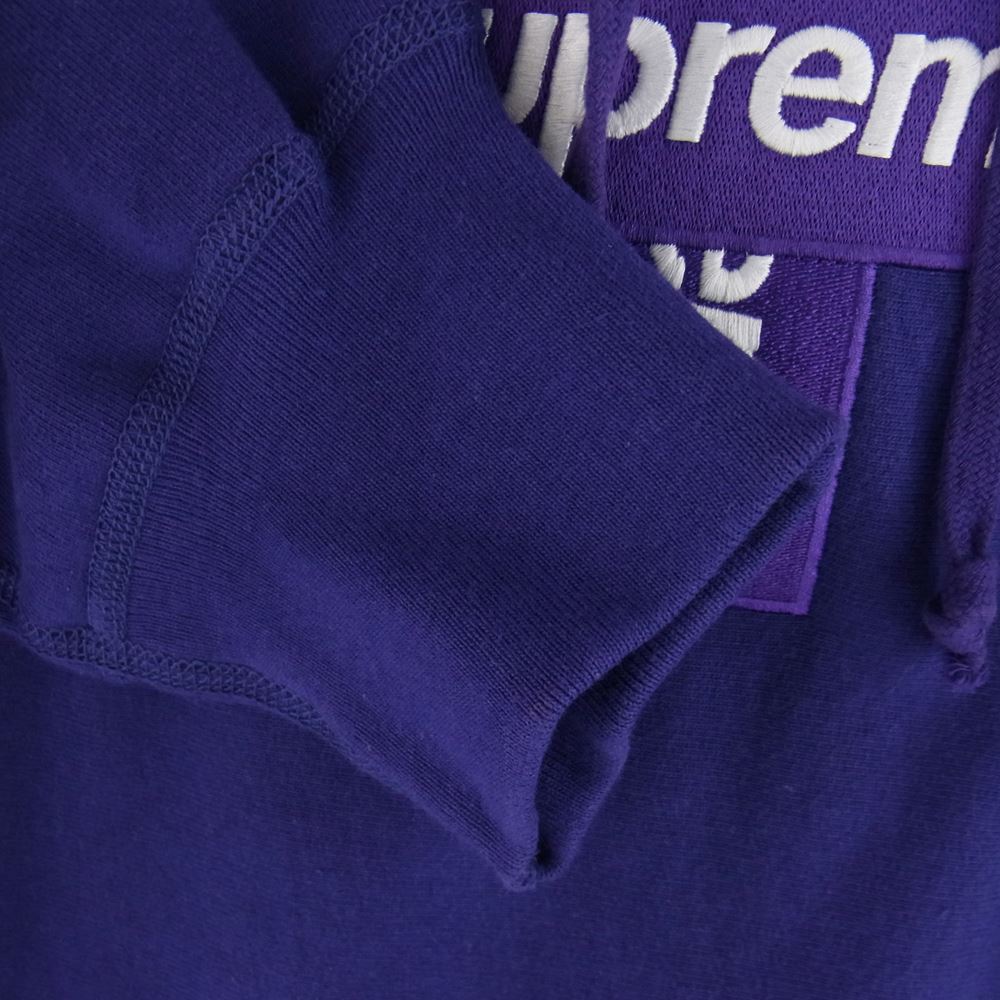 Supreme シュプリーム 20AW Cross Box Logo Hooded Sweatshirt クロスボックスロゴ 刺繍 スウェット プルオーバー パーカー パープル パープル系 S【中古】