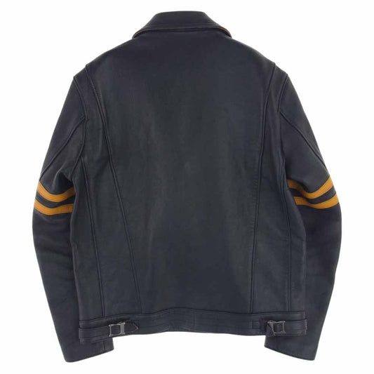 ADDICT CLOTHES アディクトクローズ AD03 BRITISH ASYMMETRY JACKET 富山店5周年記念限定 シープスキン レザージャケット ダークネイビー ダークネイビー系 40【中古】