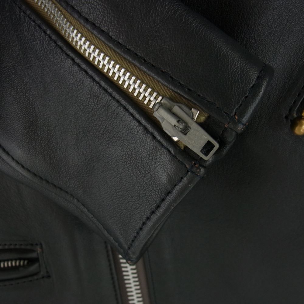 ADDICT CLOTHES アディクトクローズ AD03 BRITISH ASYMMETRY JACKET 富山店5周年記念限定 シープスキン レザージャケット ダークネイビー ダークネイビー系 40【中古】