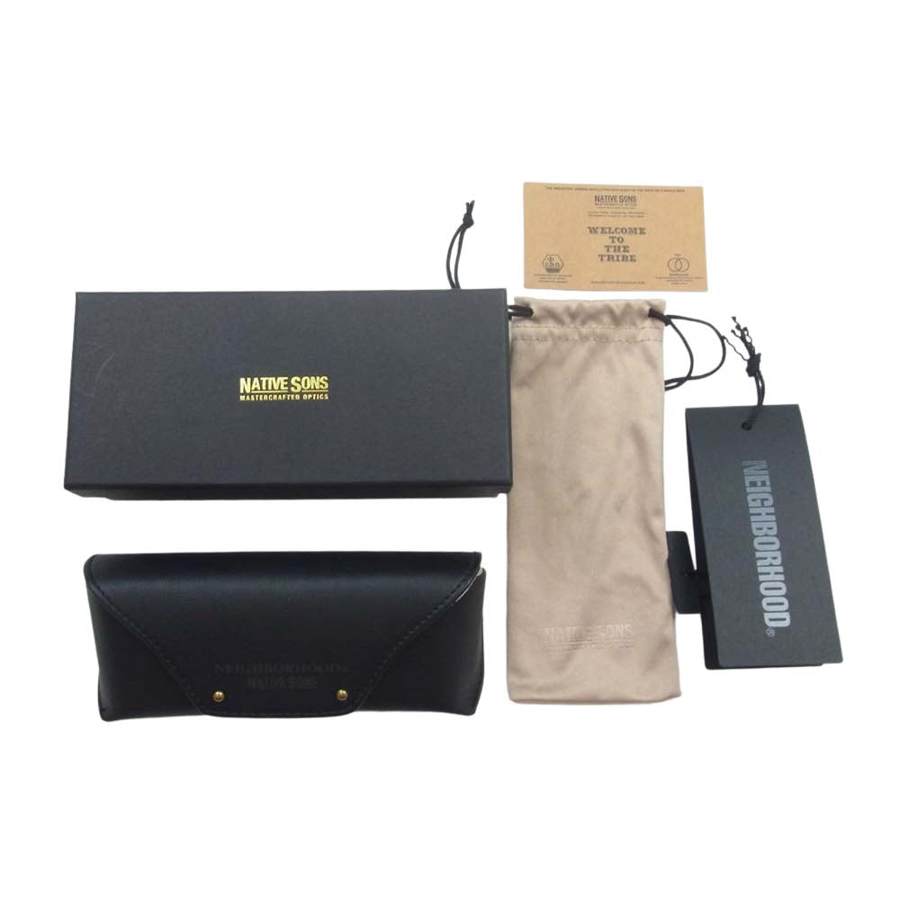 NEIGHBORHOOD ネイバーフッド 231LINSN-EW01 × NATIVE SONS ネイティヴサンズ CHASE サングラス 眼鏡 ブラック系 48.9□23.5・144【極上美品】【中古】