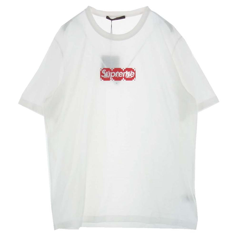 Supreme シュプリーム × LOUIS VUITTON ルイヴィトン 17AW Box Logo Tee ボックスロゴ モノグラム Tシャツ  XL ホワイト系 XL【中古】