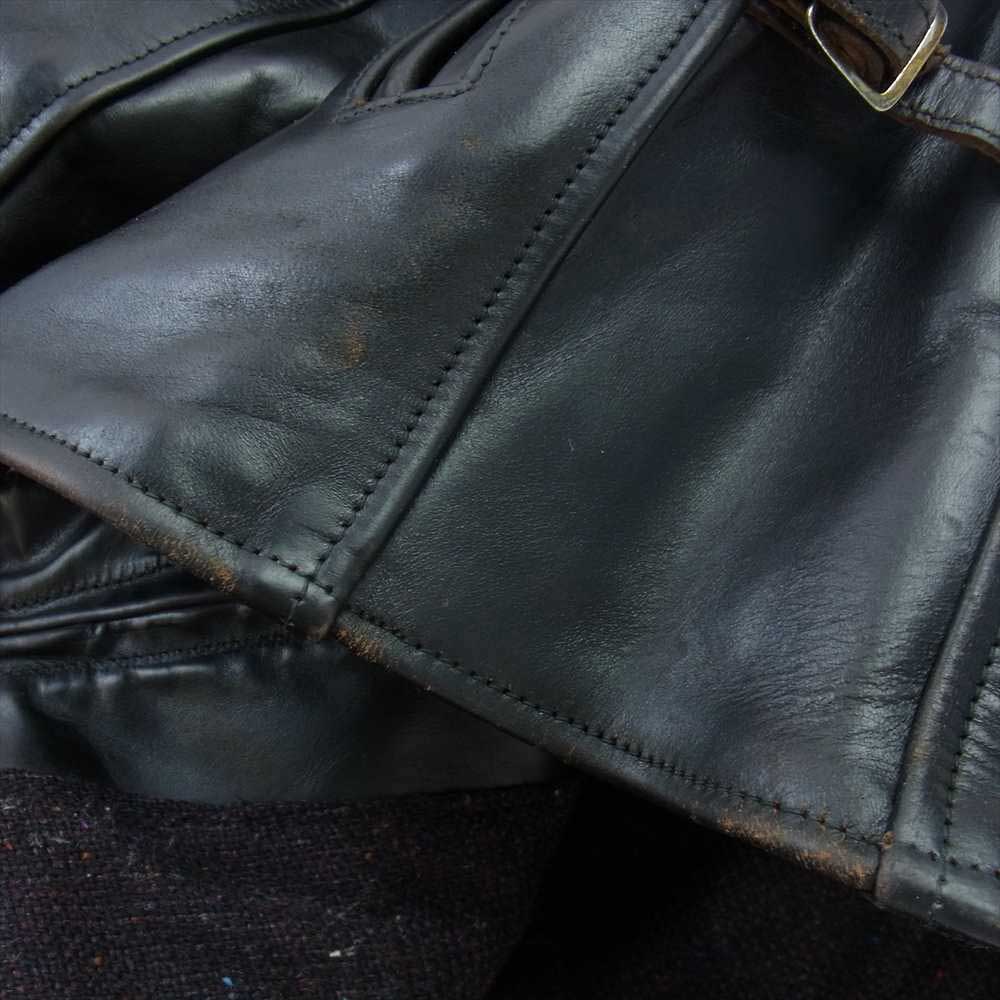 AERO LEATHER エアロレザー HALFBELT ハーフベルト ホースハイド レザー ジャケット ブラック系 36【中古】