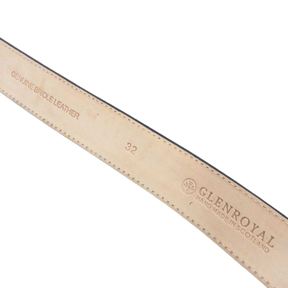 GLENROYAL グレンロイヤル レザー ベルト 牛革 ネイビー系 32【中古】