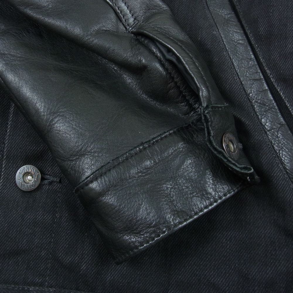 RADIALL ラディアル 11AW RAD-11AW-JK005 袖レザー デニム スポーツジャケット ブラック系 M【中古】