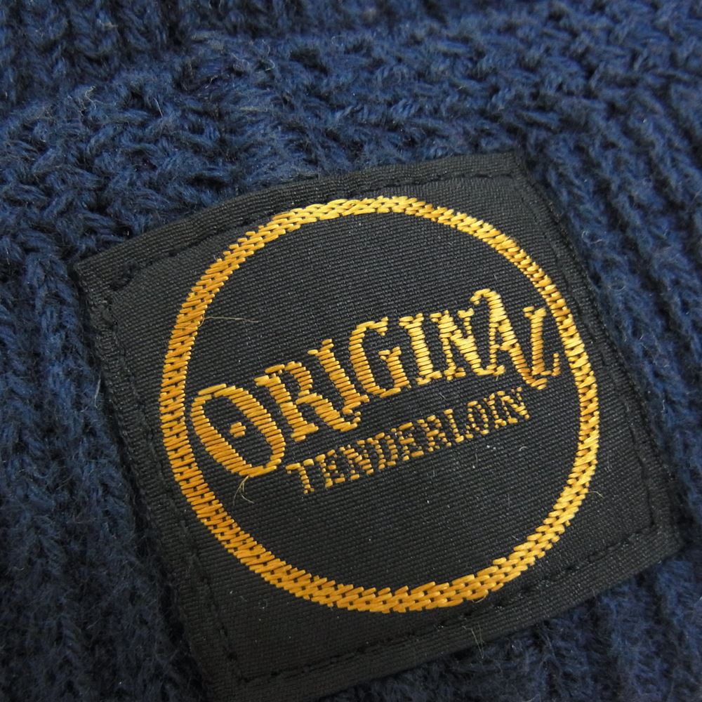 TENDERLOIN テンダーロイン T-BEANIE サークル ロゴ ビーニー ニット帽 ネイビー系 ONE SIZE【中古】