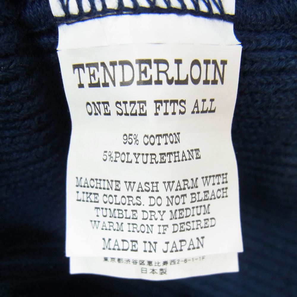 TENDERLOIN テンダーロイン T-BEANIE サークル ロゴ ビーニー ニット帽 ネイビー系 ONE SIZE【中古】
