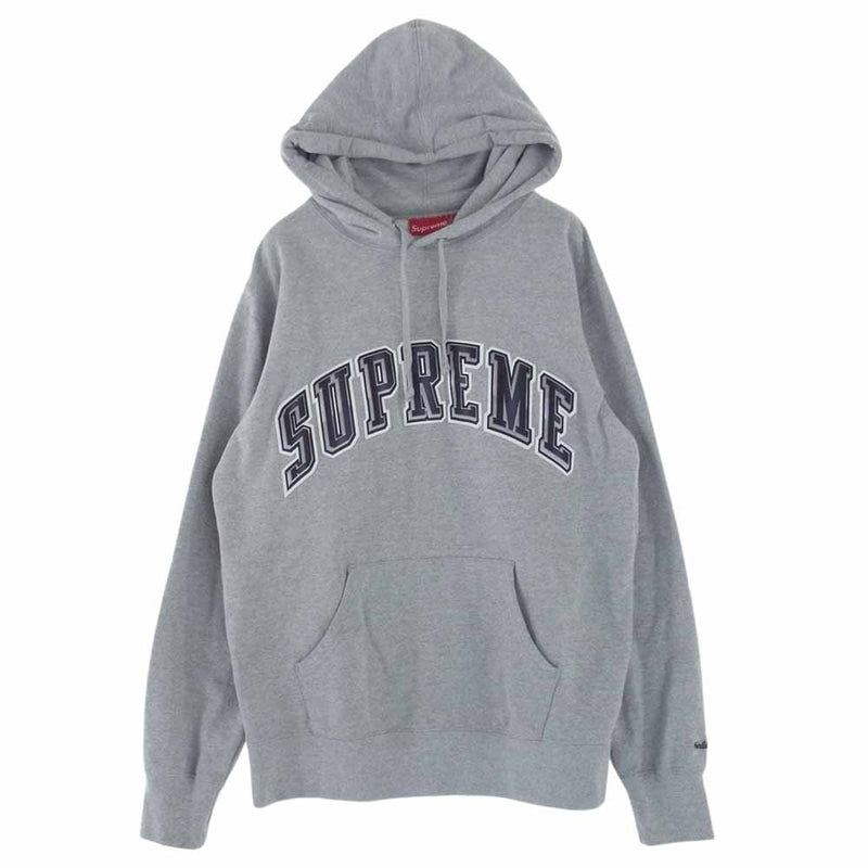 Supreme シュプリーム 15SS Chrome Arc Hooded Sweatshirt クローム アーチ ロゴ フーデッド スウェット プルオーバ― パーカー グレー系 M【中古】