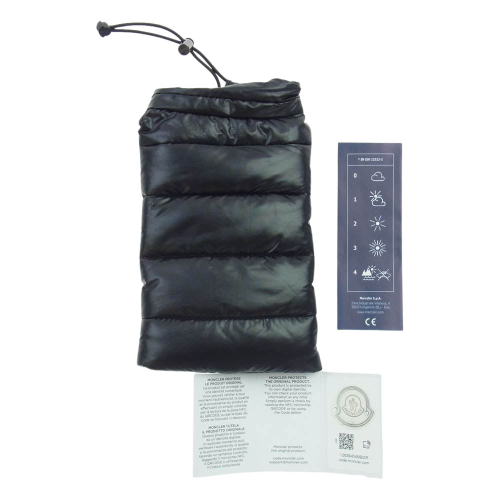 MONCLER モンクレール ML 0107-k 01A 56 19 145 3 ロゴ サングラス ブラック ブラック系【中古】