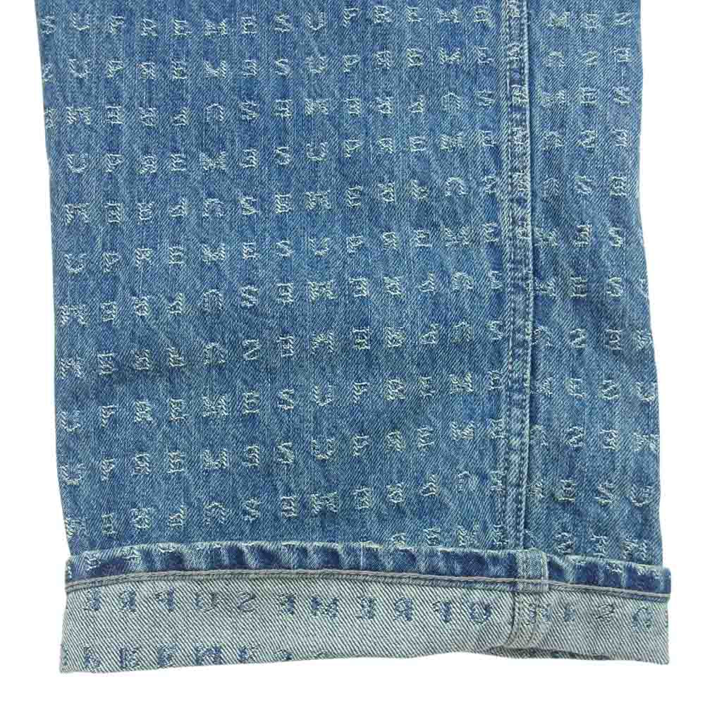 Supreme シュプリーム 20SS Jacquard Logos Denim Overalls ジャガード ロゴ デニム オーバーオール インディゴブルー系 M【中古】