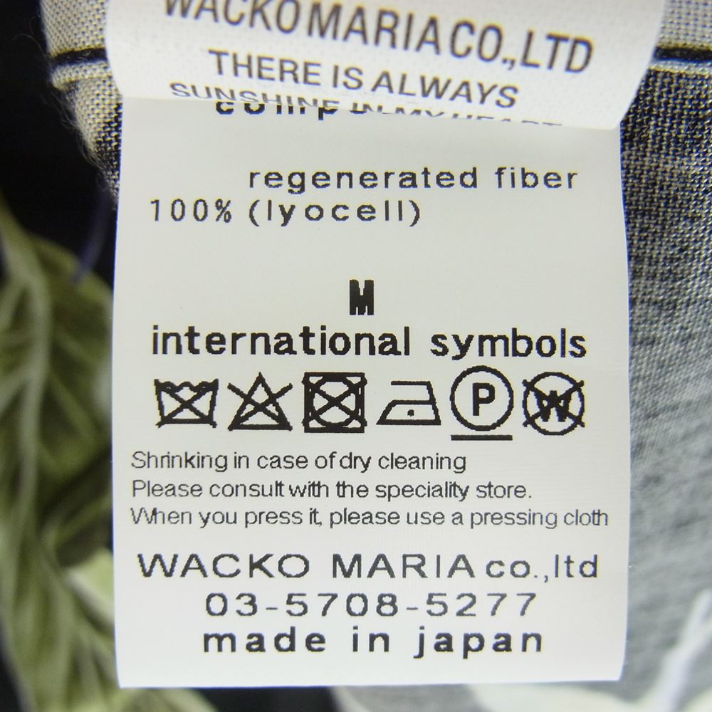WACKO MARIA ワコマリア BIRD OF PARADISE HAWAIIANN SHIRT 極楽鳥 バード オブ パラダイス ハワイアン シャツ 半袖 ブラック系 M【美品】【中古】