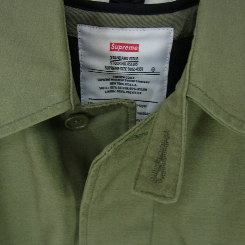 Supreme シュプリーム 12AW Army Trench Coat ライナー付き アーミー トレンチ コート グリーン系 S【中古】