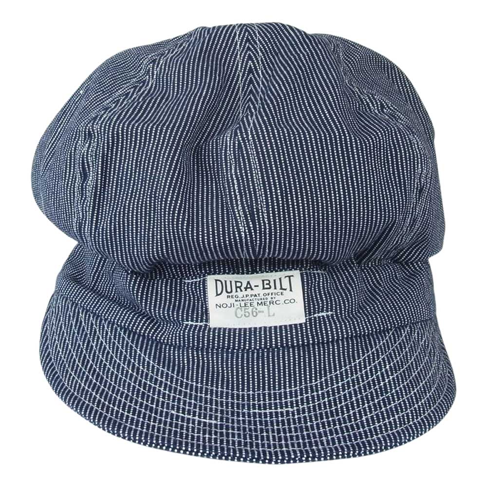 ダッパーズ DURA-BILT デュラ ビルト WORK CASQUETTE ワーク キャスケット キャップ 帽子 ストライプ インディゴブルー系【中古】