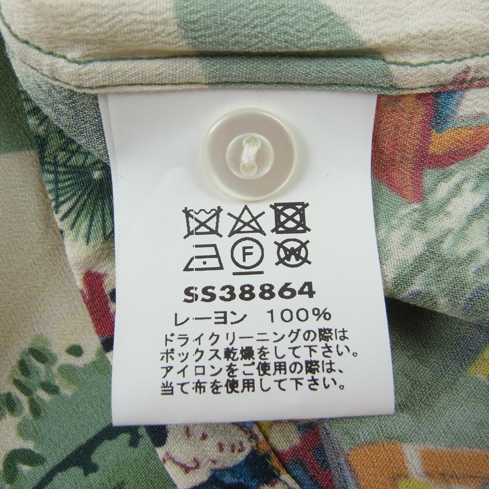 SUN SURF サンサーフ SS38864 SPECIAL EDITION MUSA-SHIYA MATSURI スペシャル ムサシヤ 祭り 神輿 和柄 アロハ ハワイアン シャツ グリーン系 L【中古】