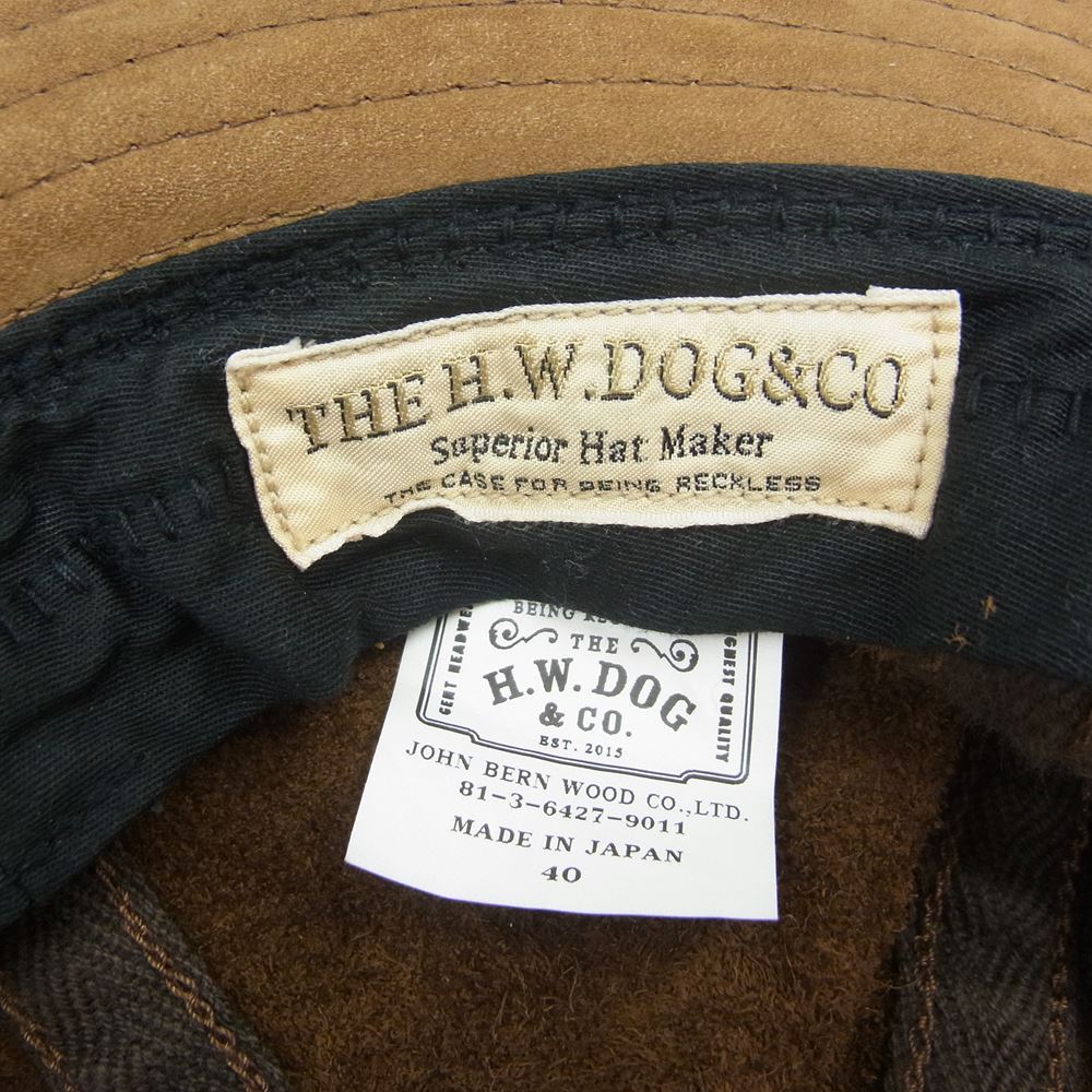 ドッグ アンド コー OILED NL FATIGUE HAT ヌバックレザー ハット ブラウン系 40【中古】
