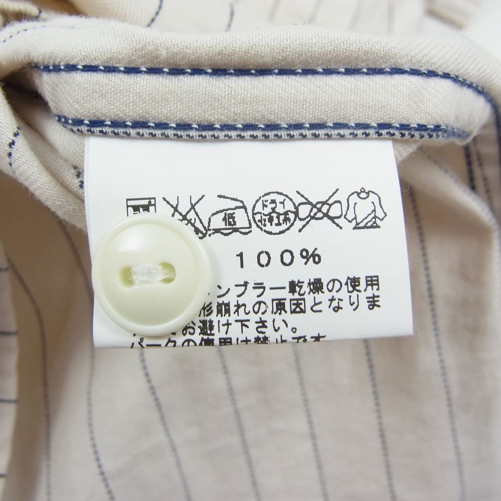 Buzz Rickson's バズリクソンズ SKUNK WORKS スカンクワークス ストライプ パッチ S/S 半袖 ワークシャツ オフホワイト系 M【中古】
