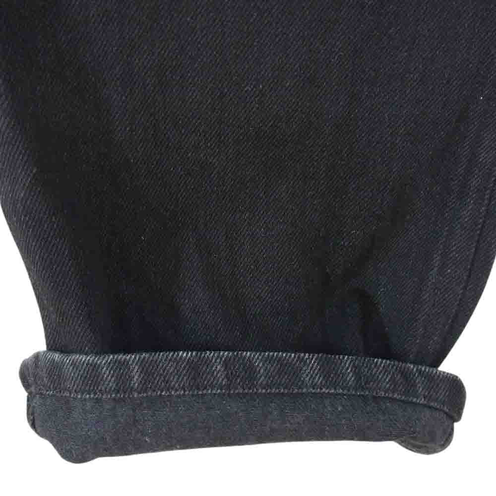 SHELLAC シェラック ハラコパッチ ボタンフライ スリムフィット ブラックデニムパンツ ブラック系 48【中古】