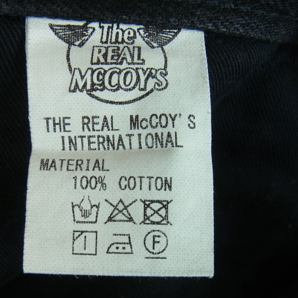 The REAL McCOY'S ザリアルマッコイズ 966BK ディアスキンラベル ブラック ジーンズ デニム パンツ ブラック系 W29 L36【中古】