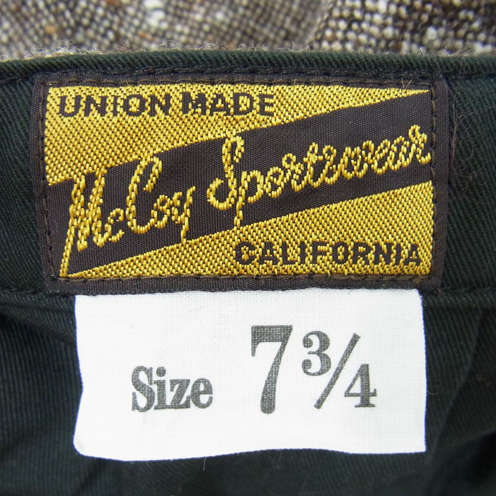 The REAL McCOY'S ザリアルマッコイズ SPORTSWEAR ハンチング キャップ ブラウン系 7 3/4【中古】