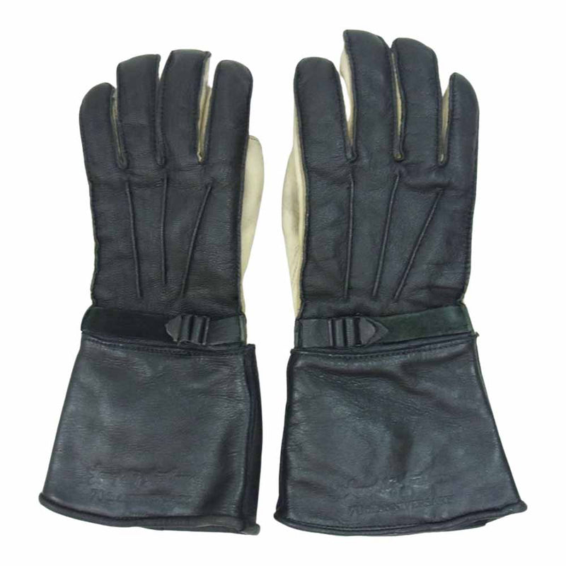 LANGLITZ LEATHERS ラングリッツレザーズ × Churchill Glove Gauntlet Type ガントレット レザー  グローブ ブラック系 S【中古】