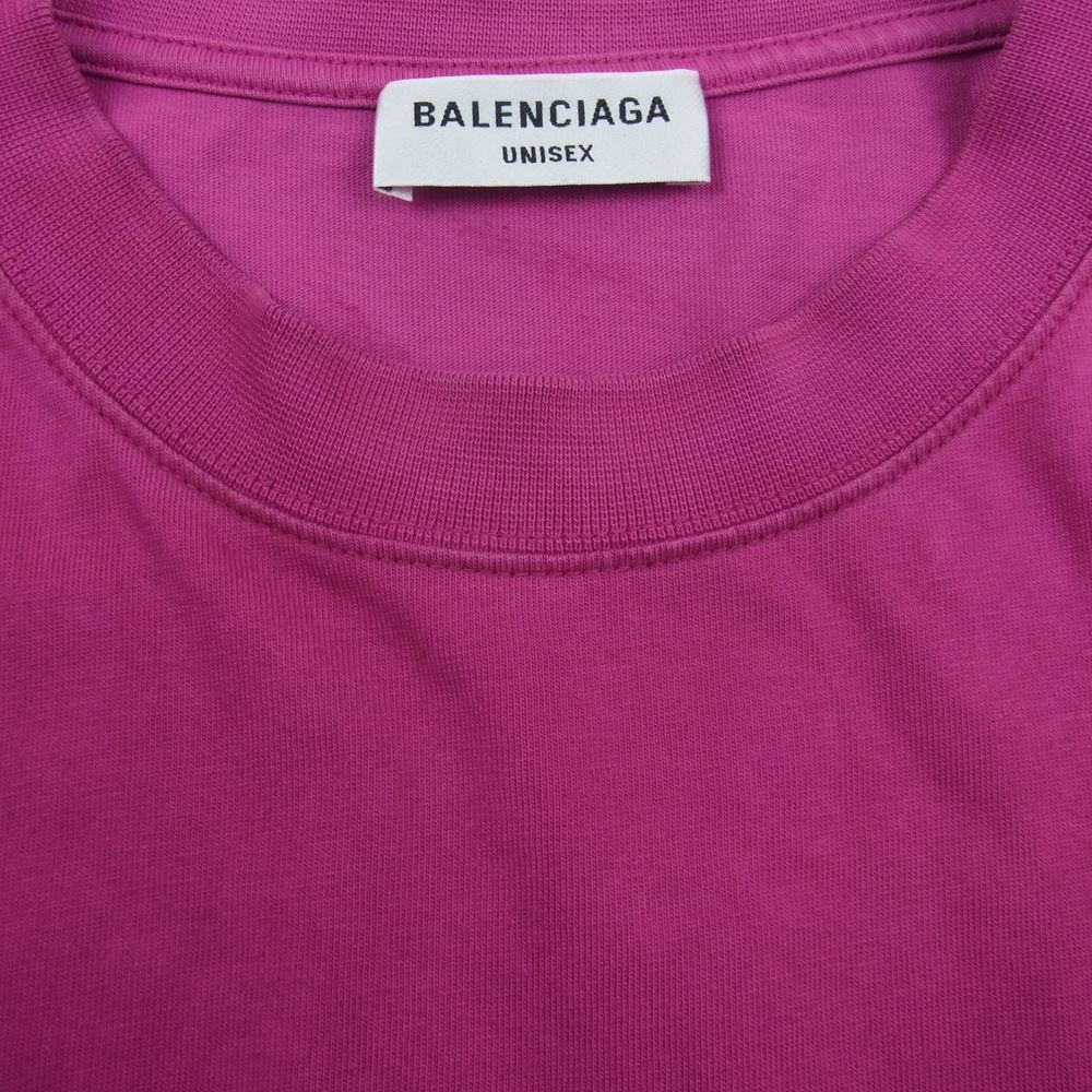 BALENCIAGA バレンシアガ 22SS 641655 TMVA9 AUTHENTIC オーセンティック ロゴ 刺繍 Tシャツ 半袖 ピンク系 M【中古】