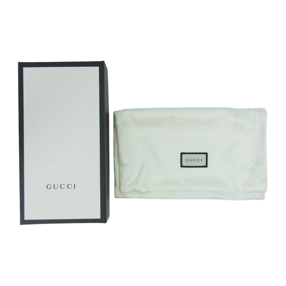 GUCCI グッチ 575988-0416 インターロッキングG レザー ラウンドファスナー 長財布 ブラック系【中古】