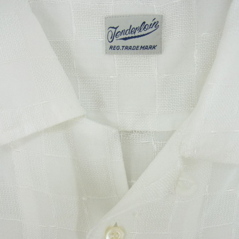 TENDERLOIN ロゴ 刺繍 チェーン ステッチ ワーク シャツ ホワイト