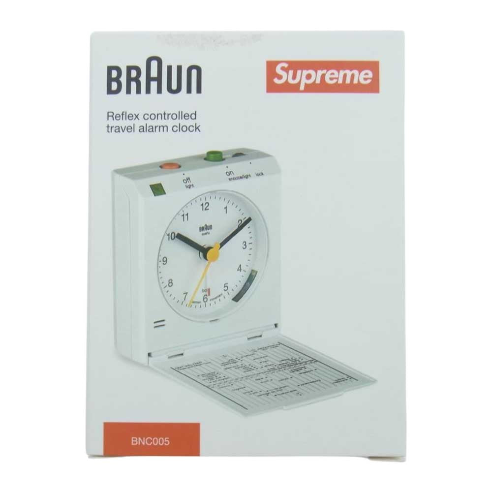 Supreme シュプリーム 15SS × BRAUN ブラウン TRAVEL ARARM CLOCK トラベル アラーム クロック 時計 ホワイト系【極上美品】【中古】