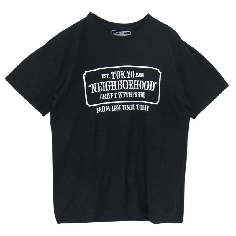 NEIGHBORHOOD ネイバーフッド EST TOKYO 1994 ロゴ プリント 半袖 Tシャツ ブラック系 XL【中古】