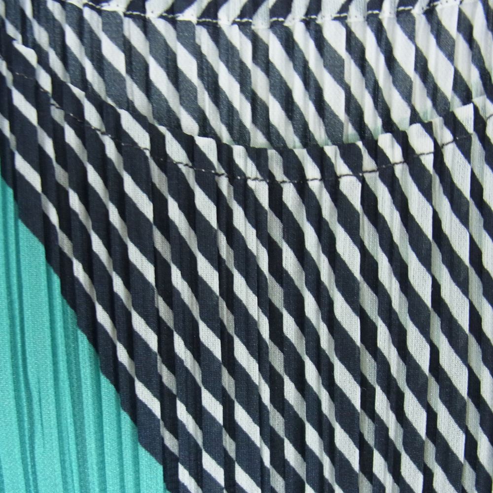 PLEATS PLEASE プリーツプリーズ イッセイミヤケ PP91-JH676 プリーツ加工 総柄 ノースリーブ マルチカラー ワンピース ブルー系 2【美品】【中古】