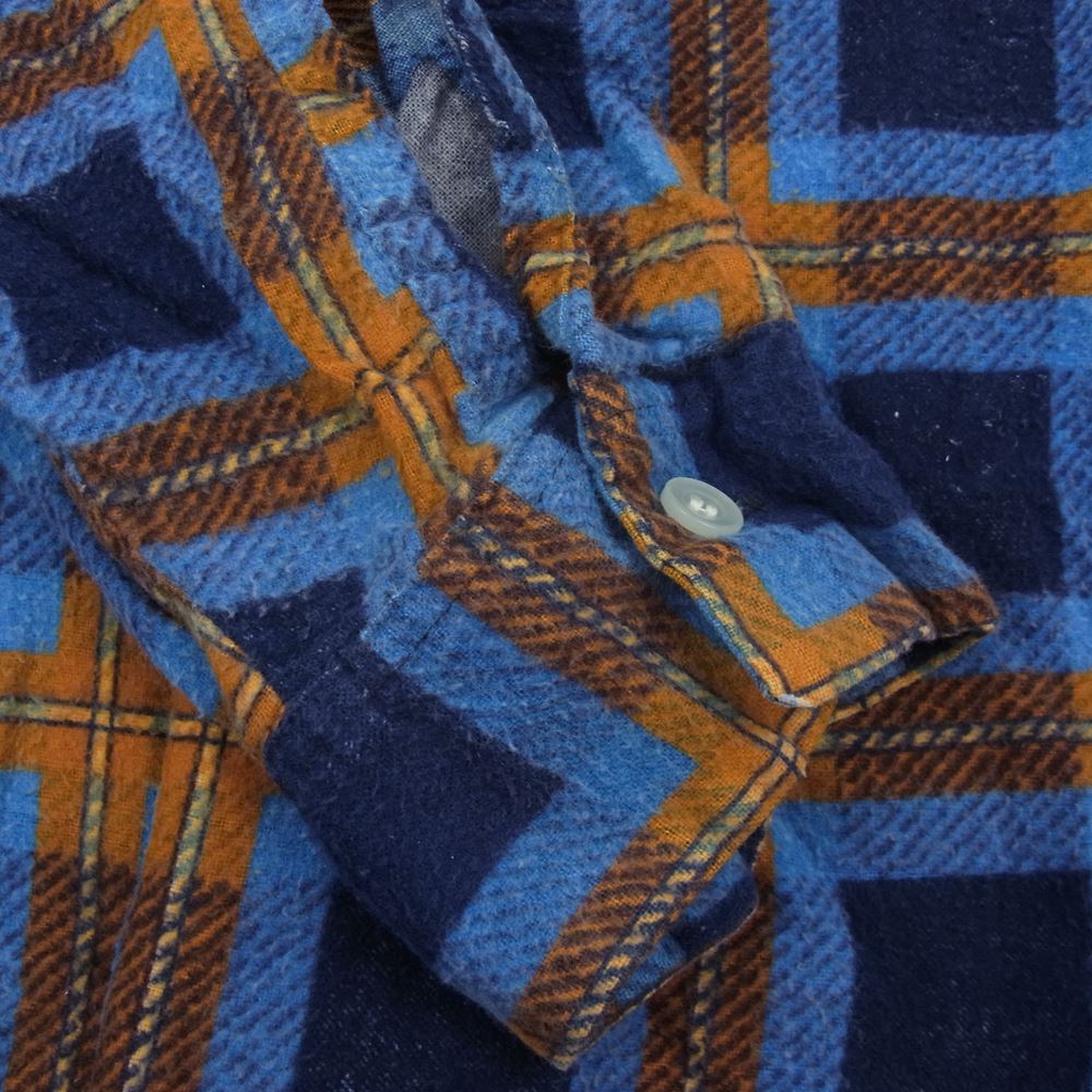 ワシントン ディー シー 60‘s ヴィンテージ チェック ネルシャツ 長袖 ブルー系 オレンジ系 L【中古】