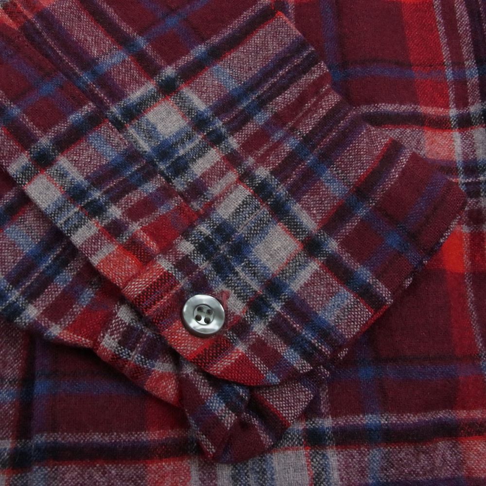 PENDLETON ペンドルトン 70s 80s USA製 WOOLEN MILLS PWMタグ ウール チェック 長袖 シャツ レッド系 L【中古】