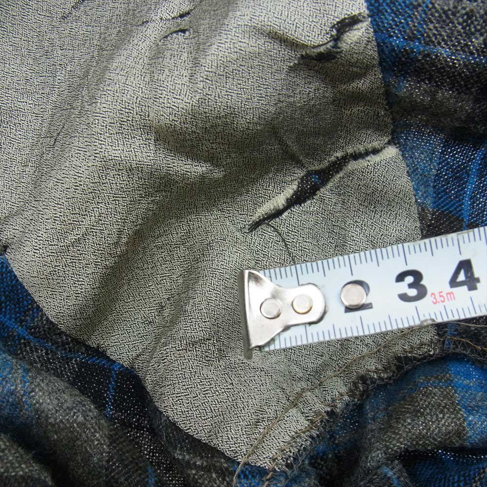 スポーツマン カリフォルニア ヴィンテージ 青タグ チェック ウール 長袖 シャツ L【中古】