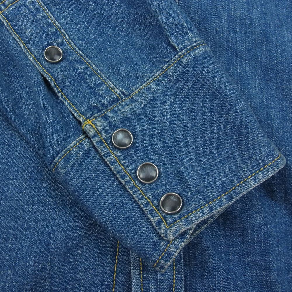 THE FLAT HEAD ザフラットヘッド デニム ウエスタン シャツ インディゴブルー系 40【中古】