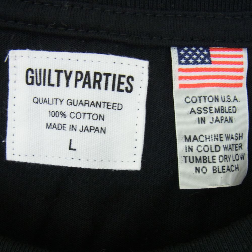 WACKO MARIA ワコマリア 23SS US FABRIC T-SHIRT ロゴ刺繍 クルーネック 半袖 Tシャツ ブラック系 L【中古】