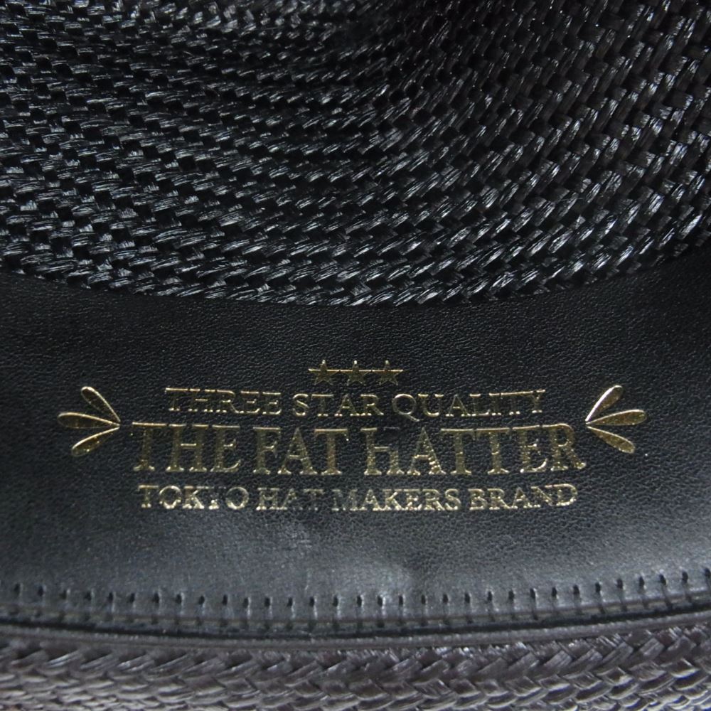 ファットハッター JOHNNY LOW ジョニー ロー パナマ ストロー ハット 帽子 ブラック系 60【中古】