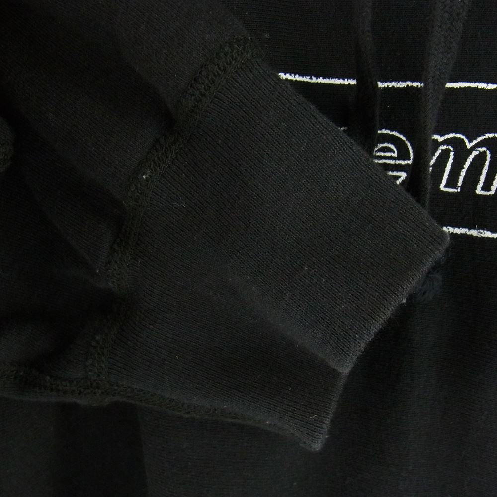 Supreme シュプリーム 21SS × KAWS カウズ Chalk Logo Hooded Sweatshirt チョークロゴ フーデッド スウェット シャツ プルオーバー パーカー ボックスロゴ ブラック ブラック系 L【中古】