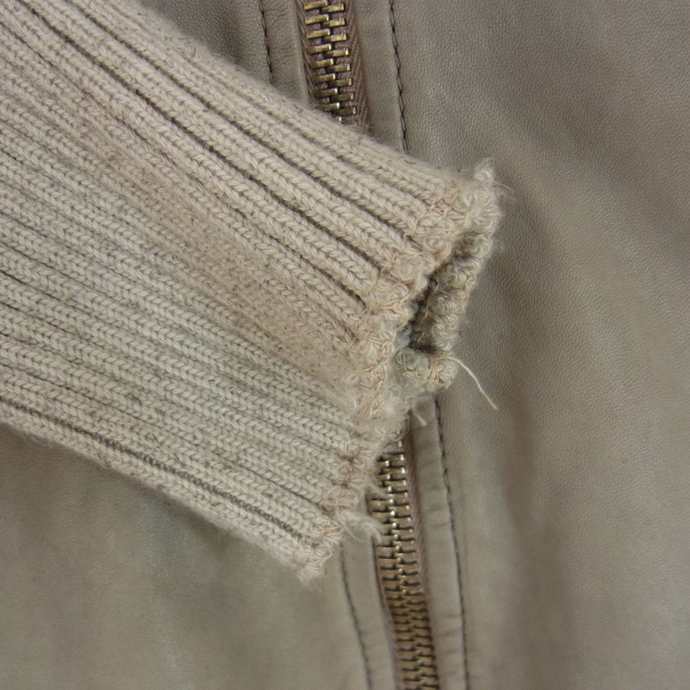 ジョルジオブラット 5222 国内正規品 イタリア製 ラムレザー 袖リブ シングル ライダース ジャケット グレー系 48【中古】