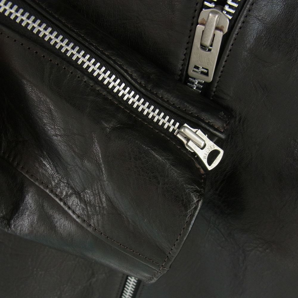 LOST CONTROL ロストコントロール LJ-01 ホースハイド シングル フルジップ レザー ジャケット ブラック系 2【中古】