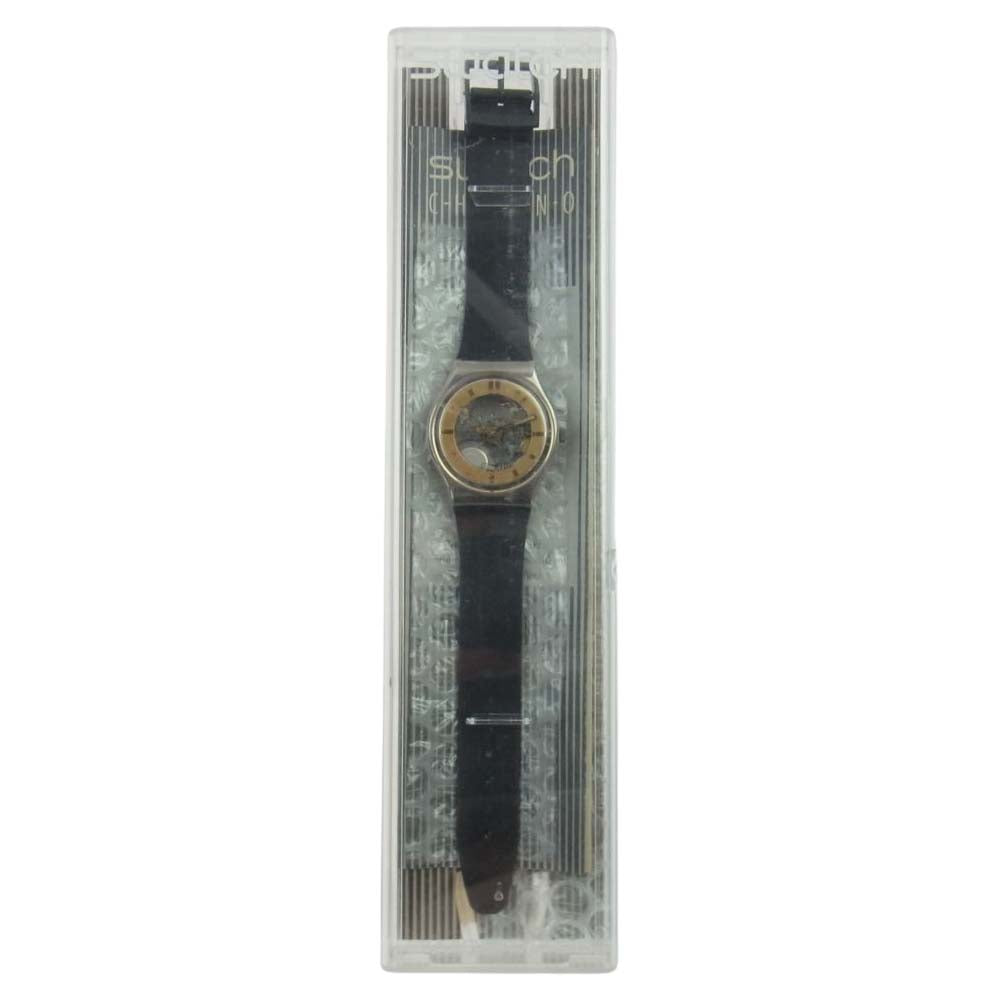 Swatch スウォッチ スケルトン ラバーバンド ウォッチ 腕時計 ブラック系【中古】