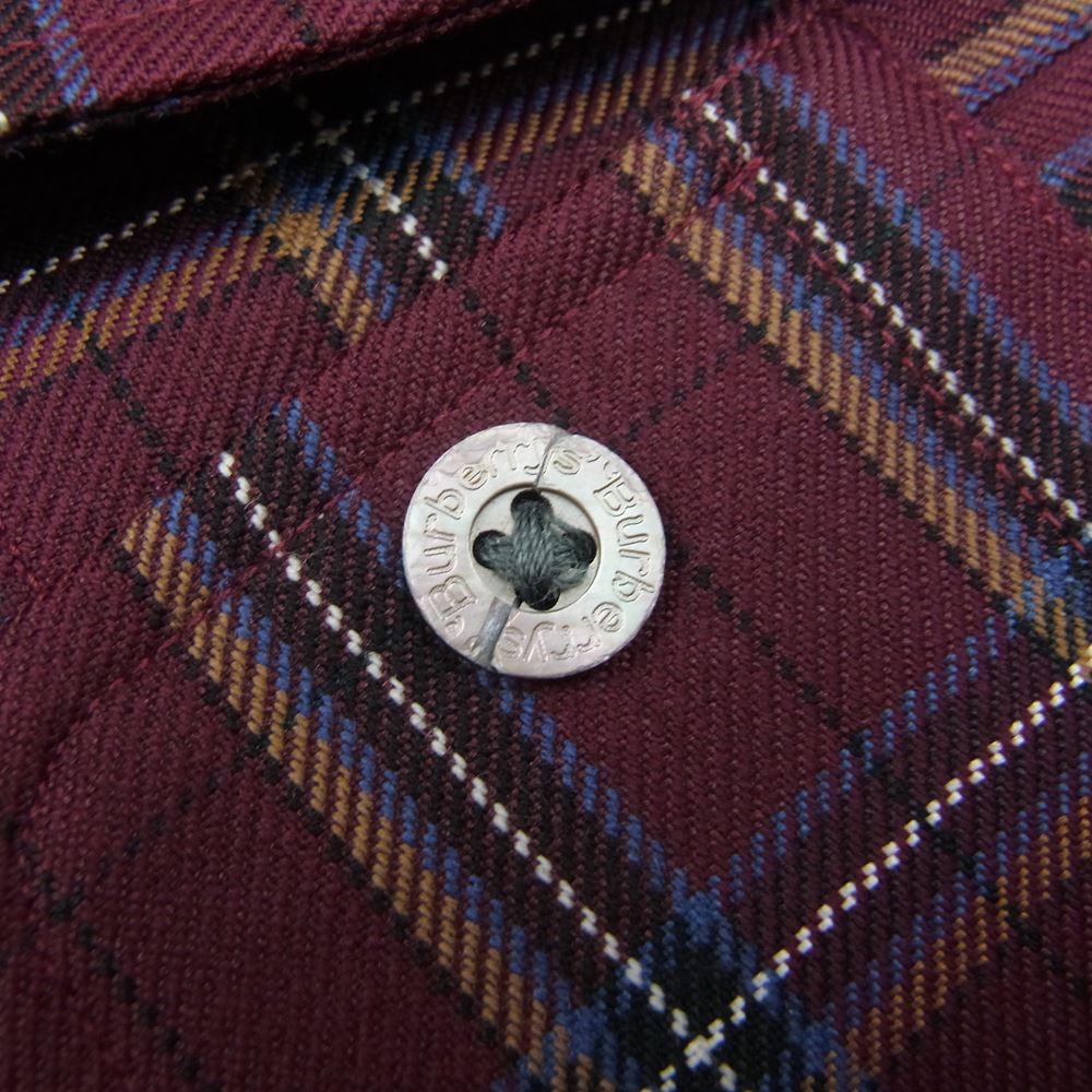 バーバリーズ 長袖 チェック シャツ エンジ系 L【中古】