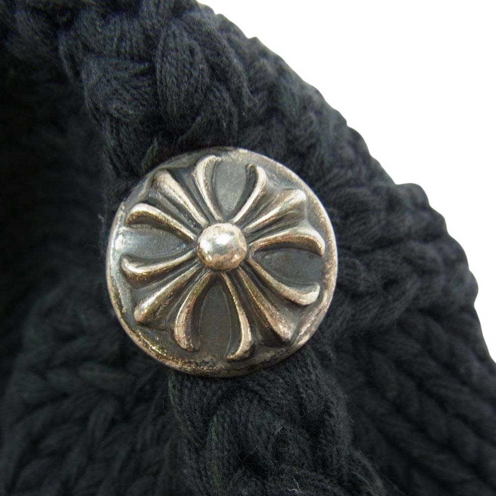 CHROME HEARTS クロムハーツ(原本無) クロスパッチ ビーニー ニットキャップ ニット帽 ブラック系【中古】