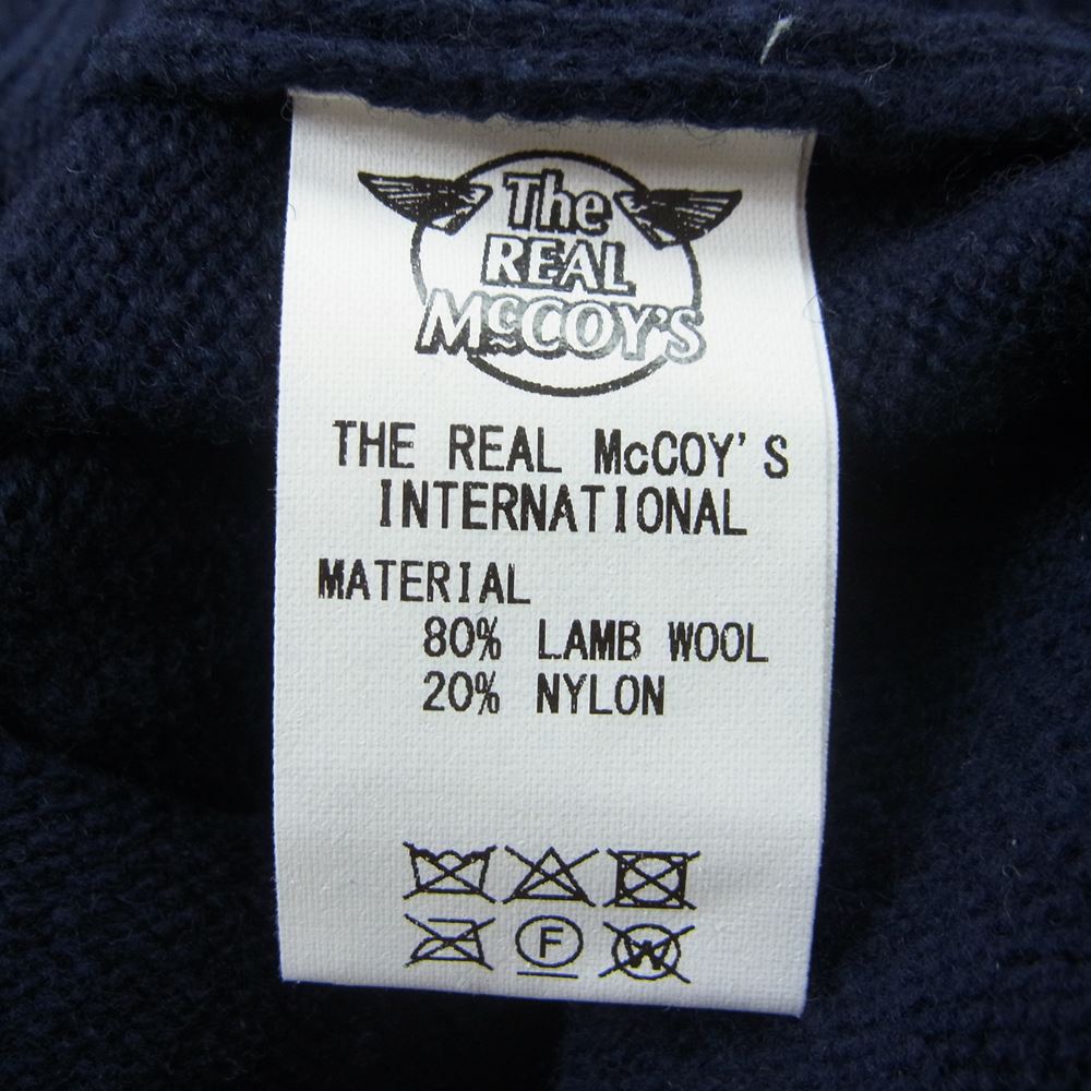The REAL McCOY'S ザリアルマッコイズ MC21114 WOOL CREW NECK SWEATER ウール セーター ニット ネイビー系 38【中古】