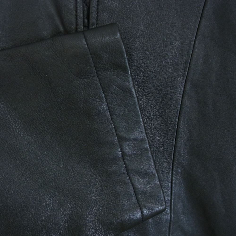 Yohji Yamamoto ヨウジヤマモト UM-J53-701 S'YTE サイト Sheepskin Leather Washed China Jacket シープスキン レザー ウォッシュド チャイナ ジャケット ブラック系 3【中古】
