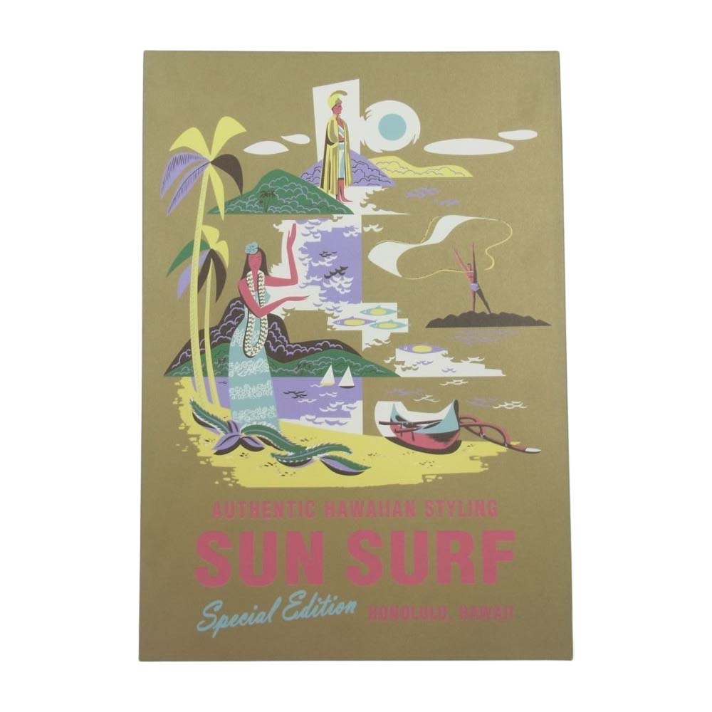 SUN SURF サンサーフ スペシャル 百虎 SP ONE HUNDRED TIGERS KALAKAUA ハワイアン アロハ シャツ ネイビー系 L【美品】【中古】