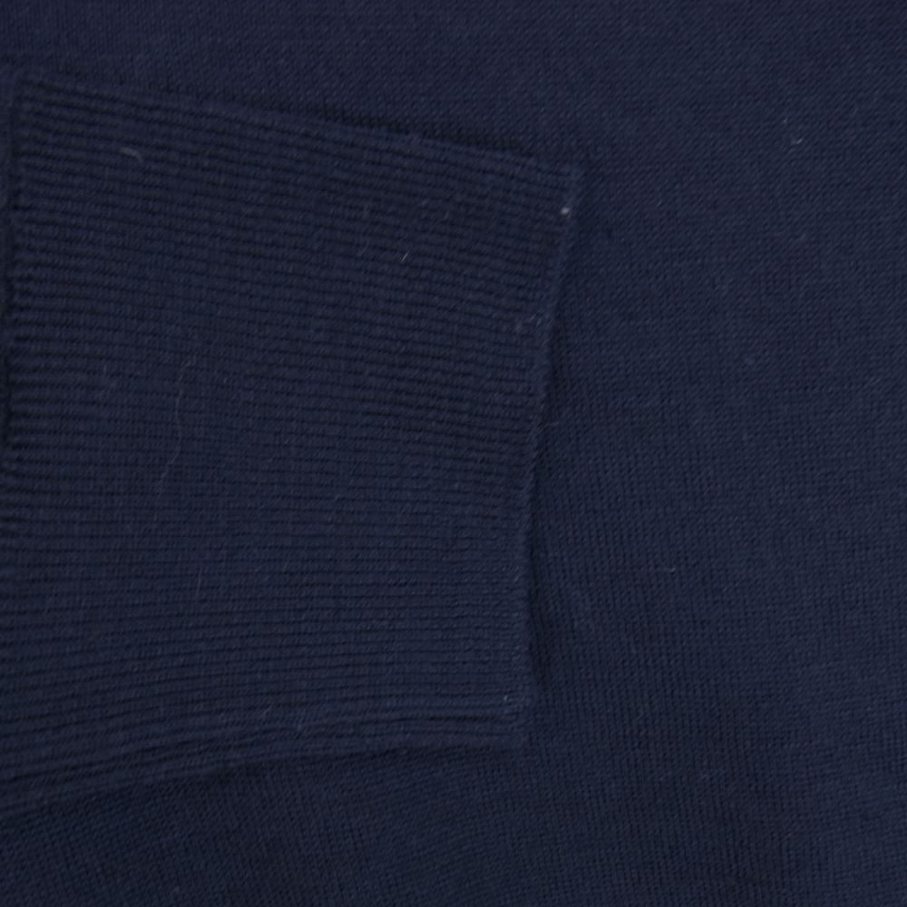 JOHN SMEDLEY ジョンスメドレー 英国製 ウール Vネック ニット セーター ネイビー系 S【中古】
