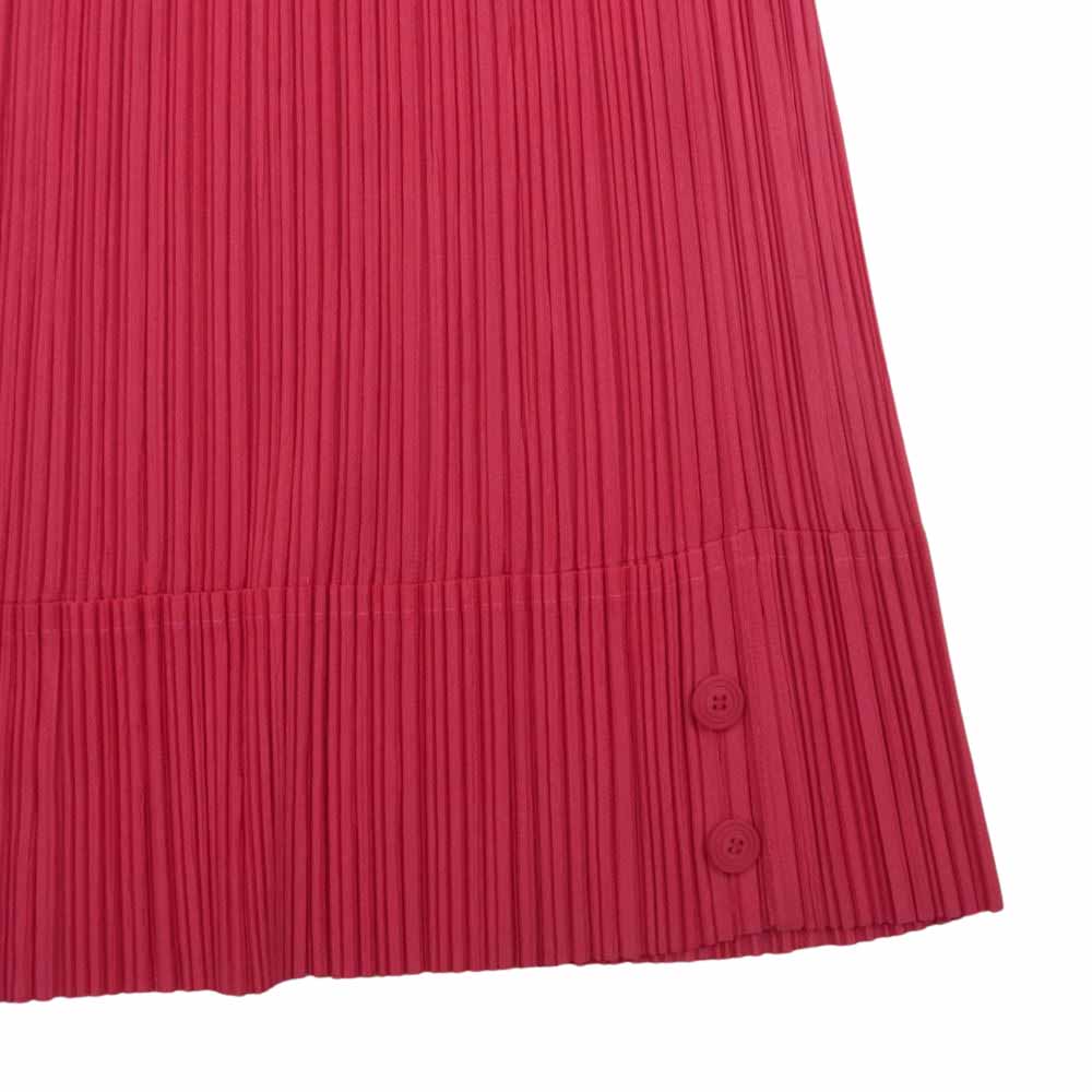 PLEATS PLEASE プリーツプリーズ イッセイミヤケ PP53-JG1666 プリーツ加工 ロールアップ 裾ボタン ロング スカート ピンク系 1【美品】【中古】